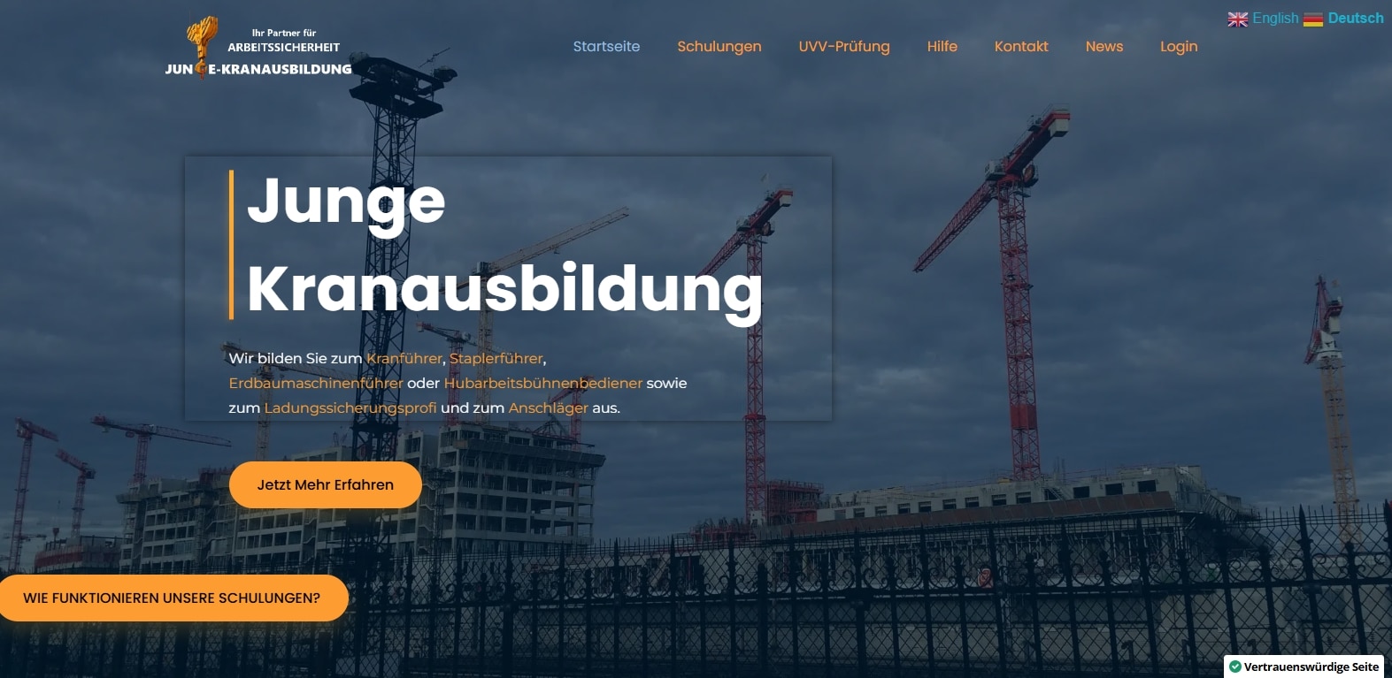 Junge-Kranausbildung.de Online und Präsenz Schulung